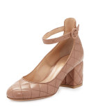 Greta Driver Mid Quilted Pump, Praline