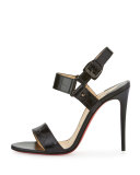 Sova Alligator 100mm Red Sole Sandal, Black