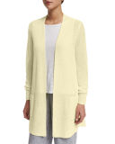 Long Organic Linen Cardigan with Pockets 