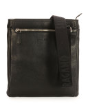 Men's Leather Messenger Bag, Black