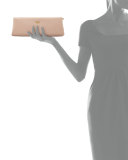 Saffiano East-West Frame Clutch, Blush (Cammeo)
