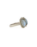 Labradorite Oval Trio Ring, Size 8