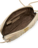 Floral-Embroidered Intrecciato Crossbody Bag