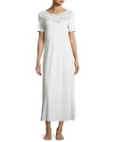 Frida Short-Sleeve Long Nightgown