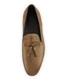 Metallic Leather Tassel Loafer, Gold