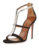 Constance Crystal 105mm Sandal, Black
