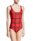 UPF 50 Plaid One-Piece Swimsuit