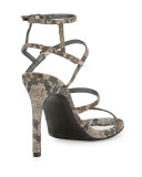 Courtesan Python-Print Strappy Sandal, Python
