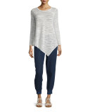 Tambrel Textured-Stripe Slub Top