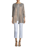 Maureen Python-Print Topper Jacket