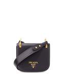 Pionnière Leather Shoulder Bag, Black (Nero)
