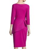3/4-Sleeve Peplum Cocktail Dress, Cilamino