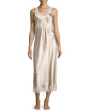 Garofano Lace-Trimmed Gown, Beige/Rosa 