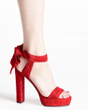 Kaytrin Suede 120mm Platform Sandal, Red