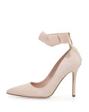 levie suede ankle-strap pump, pale blush