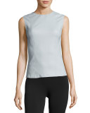 Stretch Leather Shell Top, Opal