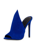 Essie Peaked Suede Mule Pump, Medium Blue