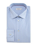 Contemporary-Fit Check Dress Shirt, Aqua