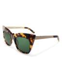 Kohl and Kaftans Cat-Eye Sunglasses, Tortoise/Gold