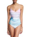 Waves Lace-Up Maillot One-Piece Swimsuit