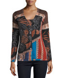 Superfine Folklore Button-Front Cardigan