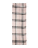 Gauze Giant Check Scarf, Rose
