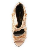 Ambria Beaded Lace Sandal, Bisque