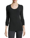 Long-Sleeve Jersey Cozy Tee, Charcoal 