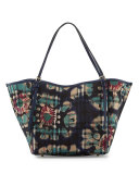 Canterbury Small Horseferry Check Tote Bag, Navy/Brilliant