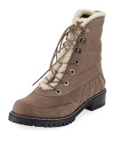Forest Shearling Hiker Boot, Praline