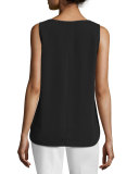 Sequined-Front Blouse