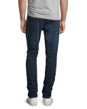 Lean Dean Deep Sparkle Skinny-Leg Jeans, Dark Blue