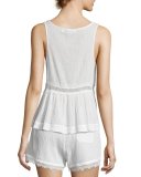 Cotton Gauze Lounge Tank, Coconut