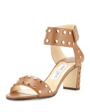 Veto Studded Leather 65mm Sandal, Canyon/Gold