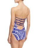 Algiers Bandeau One-Piece Swimsuit, Blue