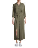 Clarise Belted Silk Jersey Shirtdress