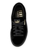 Velvet Low-Top Creeper, Black