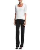 Madison Straight-Leg Pants, Black