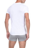 Pima Slim-Fit Deep V-Neck T-Shirt, White