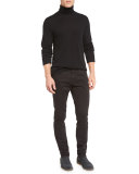 Essential Five-Pocket Stretch-Twill Pants, Black