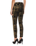 The Skinny Ankle Brocade Velvet Jeans