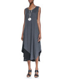 Sleeveless Colorblock V-Neck Jersey Dress, Petite
