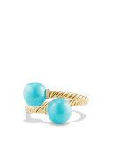 Solari 18K Gold & Turquoise Bypass Ring, Size 7