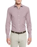 Box-Check Long-Sleeve Sport Shirt, Red