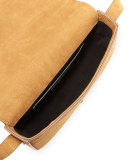 Eddie Besace Suede Serpent Shoulder Bag, Brown