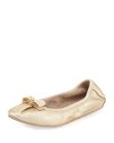 My Joy Leather Ballerina Flat, Argento