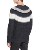 Orwell Striped Sweater, Charcoal