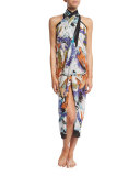 Jungle-Print Voile Pareo Coverup
