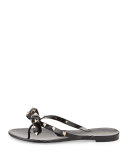 Rockstud PVC Thong Sandal, Nero