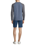 Zaine Flat-Front Shorts, Illumination